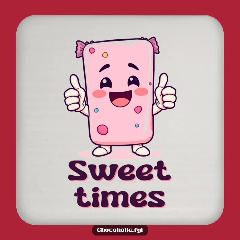 Funny Kawaii Candy Bar Coaster An Enthusiastic Little Gift