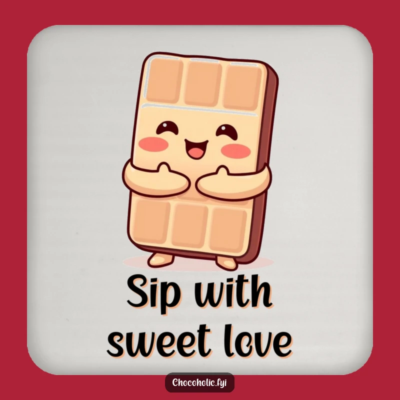 Funny Kawaii Chocolate Hug Coaster - Protect Surfaces With Sweetness