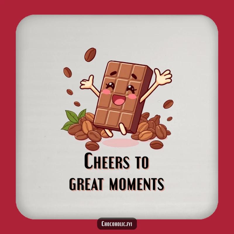 Funny Leaping Chocolate Bar Coaster: Protect Surfaces - A Cocoa Gift
