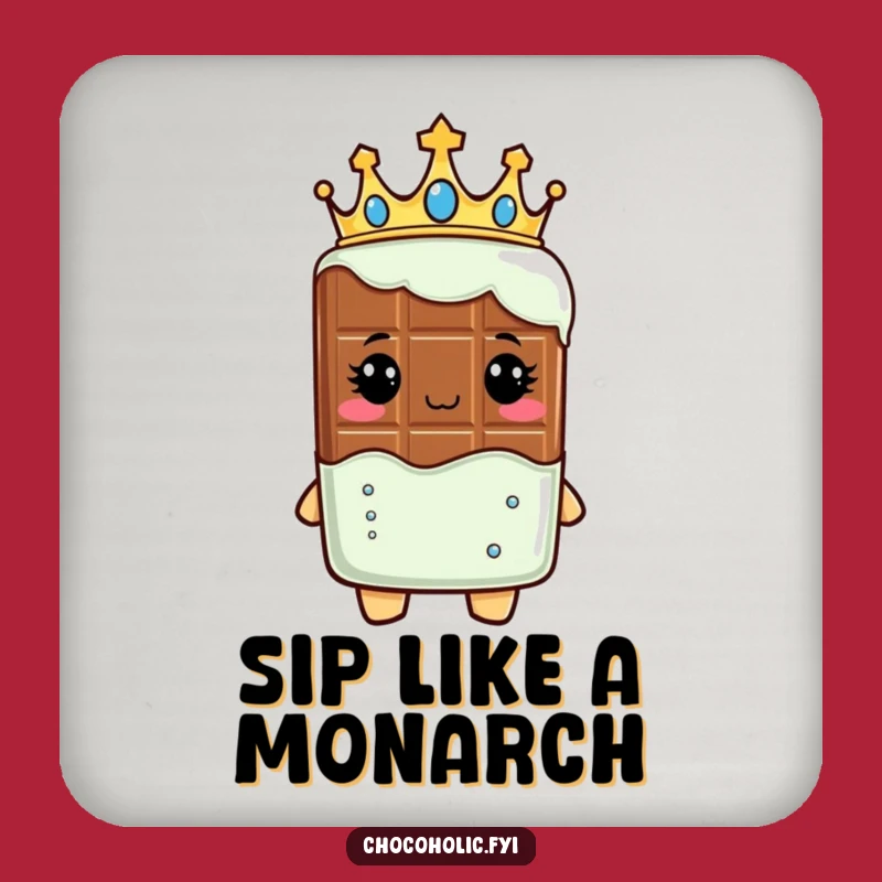 Funny Royal Chocolate Bar Coaster: Protect Surfaces - A Regal Gift