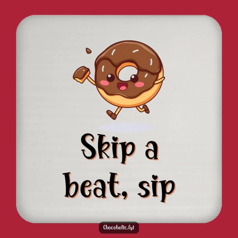 Funny Skipping Donut Coaster, Cheerful and Protective Surface Accessory
