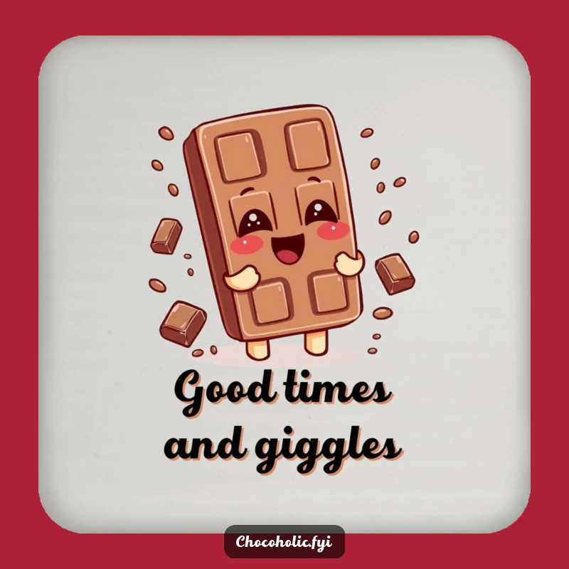 Funny Giggling Chocolate Bar Coaster: Protect Surfaces - A Sprinkle Gift