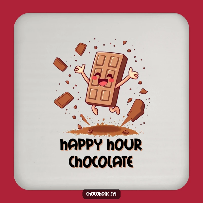 Funny Chocolate Bar Leaping Coaster - Joyful Cocoa Sprinkle Protection