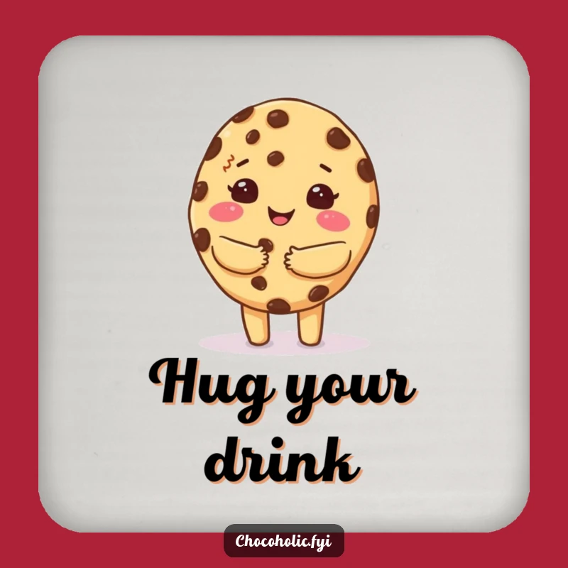Funny Cookie Hug Coaster - Protect with Warmth, Gift