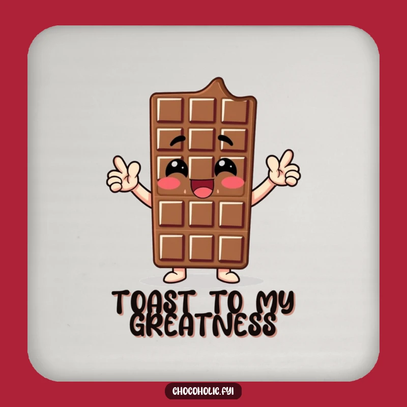 Funny Chocolate Bar Hero Drink Coaster - Protect Surfaces with Sweet Confidence