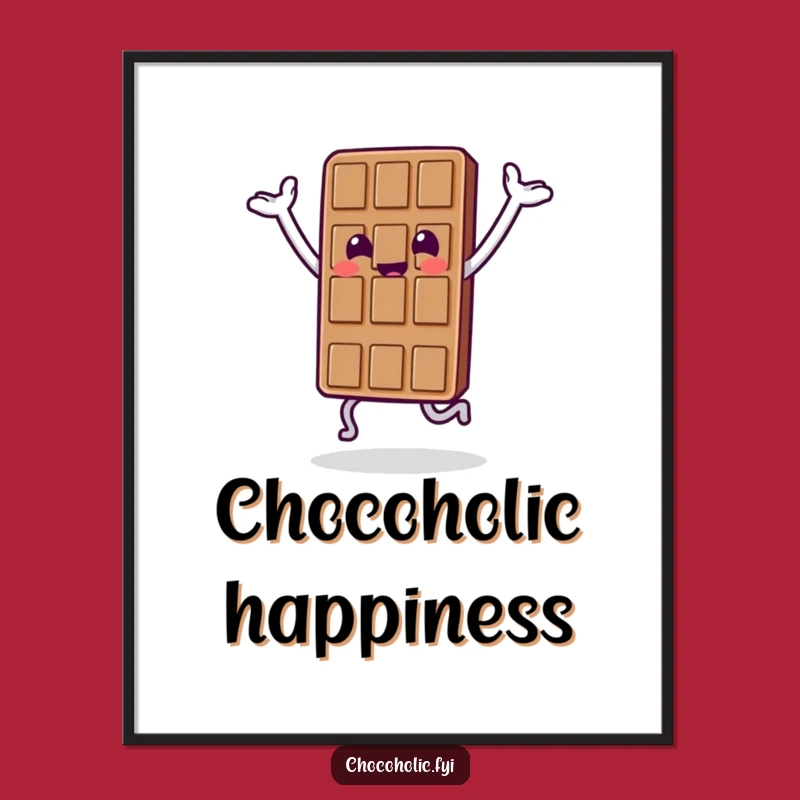 Funny Chocolate Hop Poster: Happy Treat Art, Sweet Decor