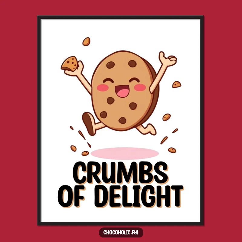 Funny Cookie Joy Poster - Adorable Kawaii Chocolate Cookie Art for Your Walls