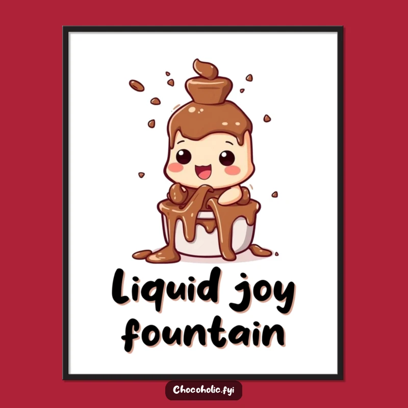 Funny Chocolate Fountain Poster: Add a Splash of Joyful Art to Your Walls