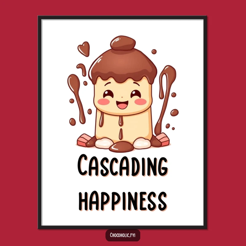 Funny Chocolate Fountain Poster: Sweet Bliss Art for a Happy Home!