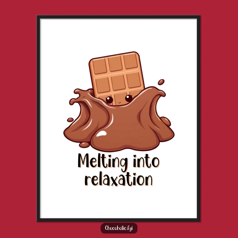 Funny Chocolate Puddle Peek Poster - Whimsical Art for a Playful Atmosphere