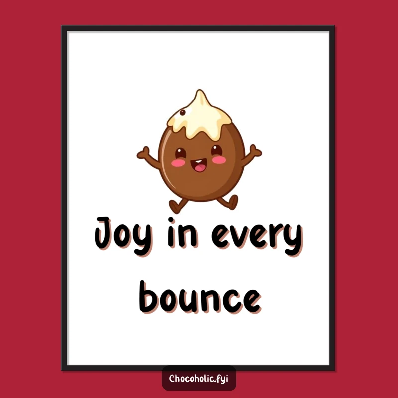 Funny Chocolate Truffle Hop Poster: Decorate with Delightful Chocolate Character Art
