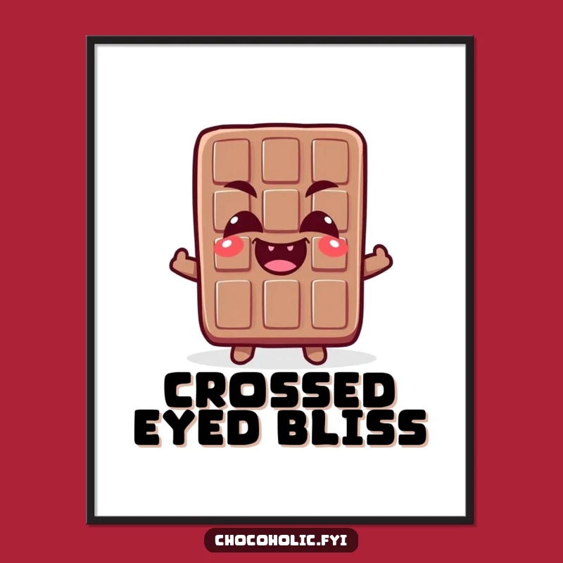 Funny Crossed-Eyes Chocolate Poster - Walls That Giggle!