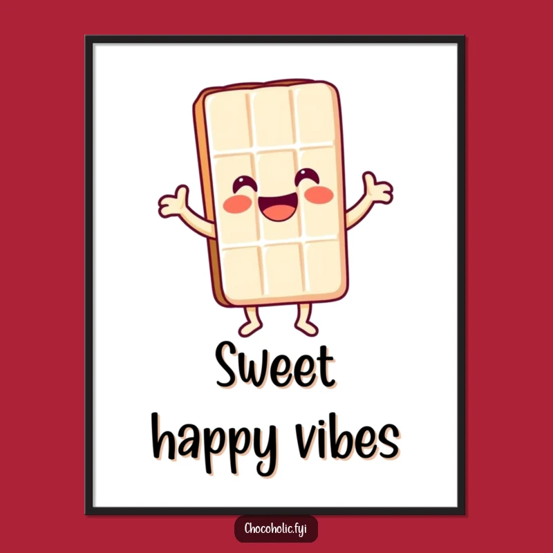 Funny Happy Chocolate Dancer Poster - Sweet Joyful Wall Art Gift
