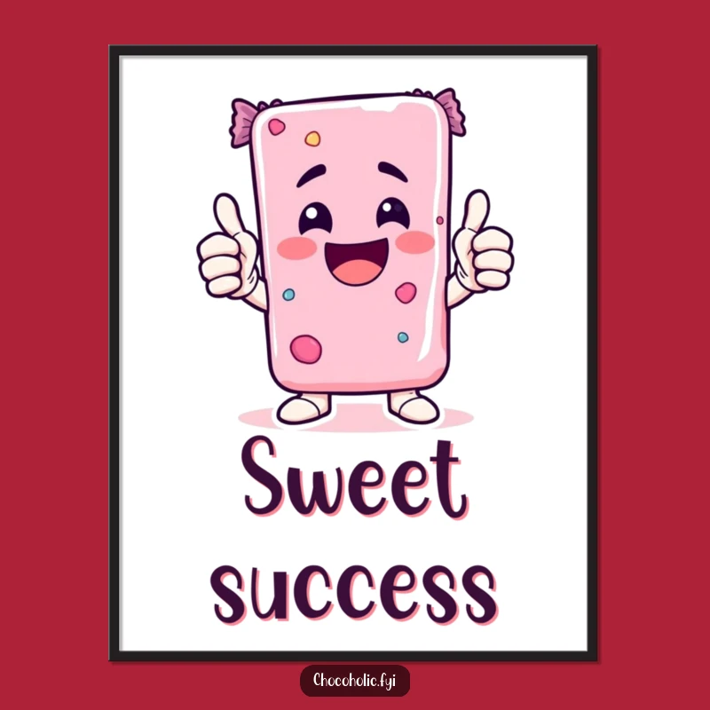 Funny Kawaii Candy Bar Thumbs Up Poster An Enthusiastic Decor