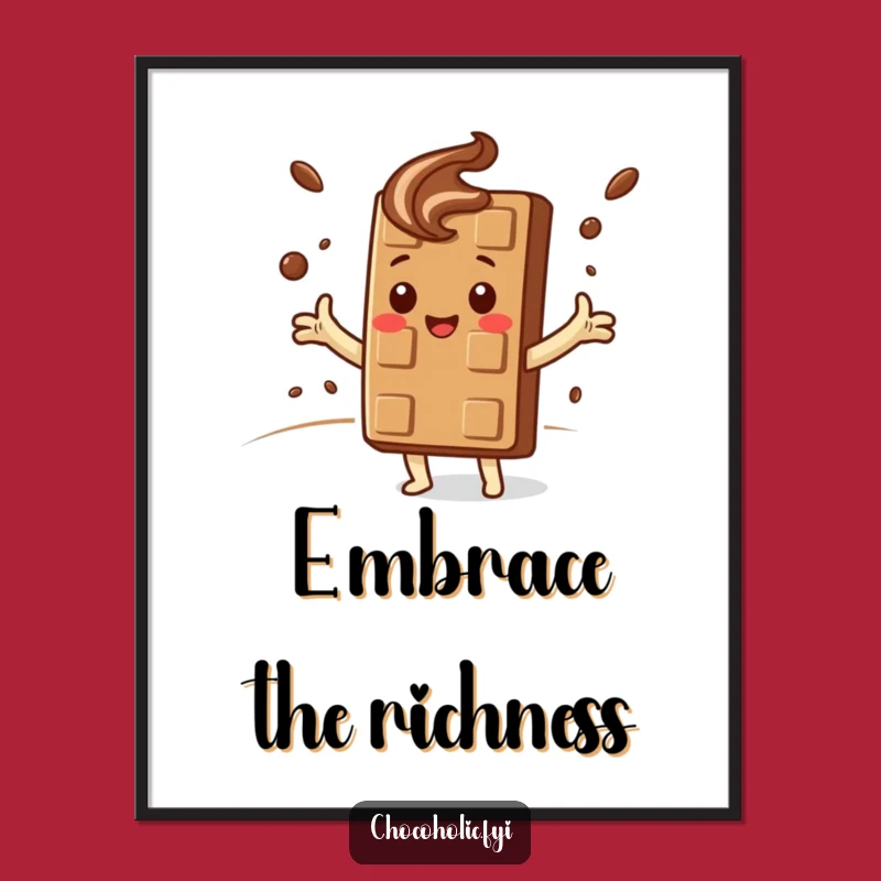 Funny Kawaii Chocolate Cloud Hug Poster: Sweet Wall Art for Cocoa Lovers, Perfect Funny Gift