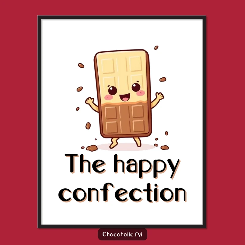 Funny Kawaii Chocolate Dance Poster: Happy Crumbs Art, Gift