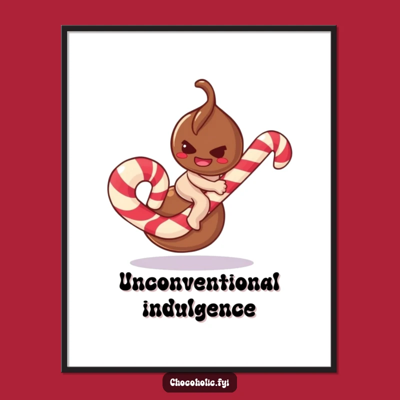 Funny Truffle Candy Cane Poster: Mischievous Art for a Playful Space!