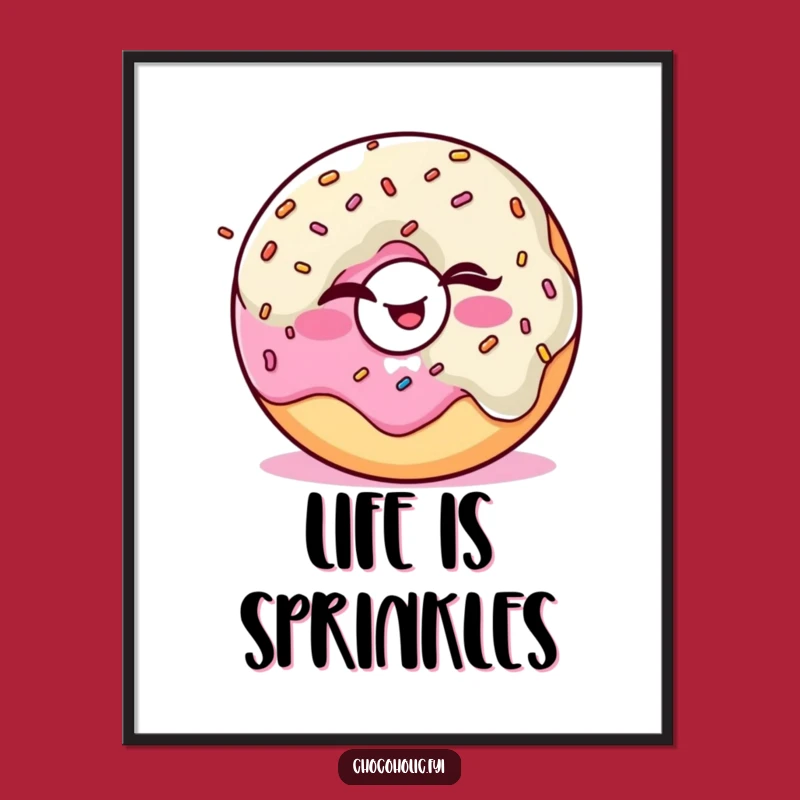 Funny Kawaii Donut Juggling Poster: Whimsical Wall Art for Sweet, Cheerful Spaces