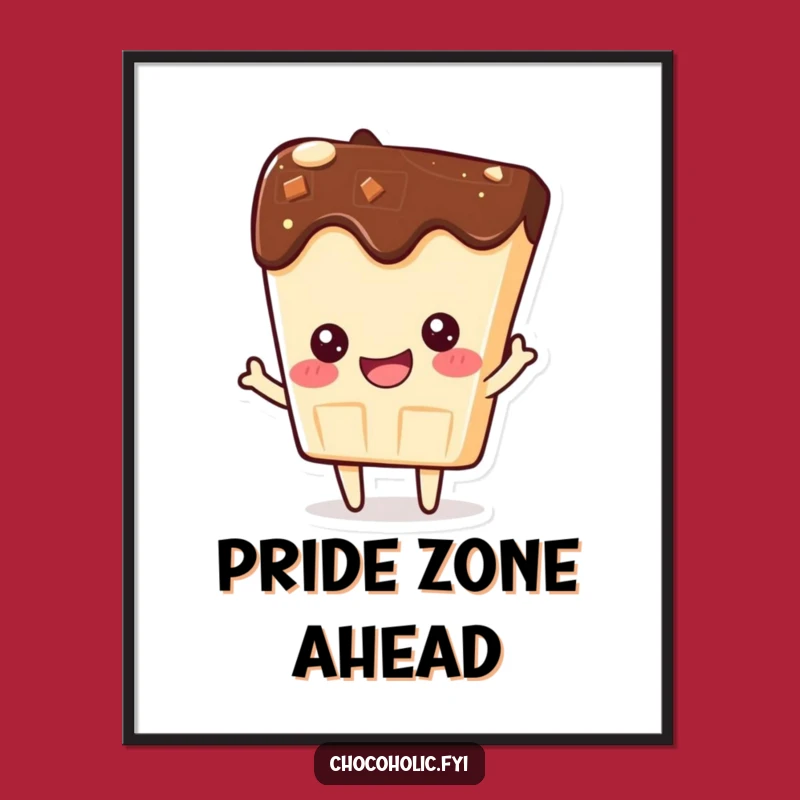 Funny Kawaii Chocolate Bar Poster - Pride Wall Art, Unique Gift