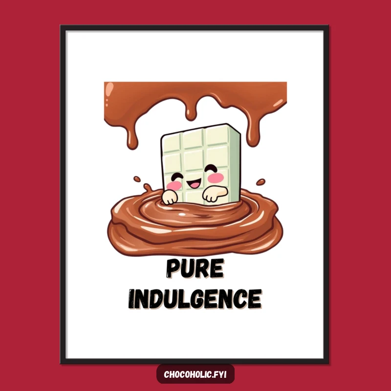 Funny Kawaii Chocolate Bar Dive Poster - Pool of Chocolate Art Print