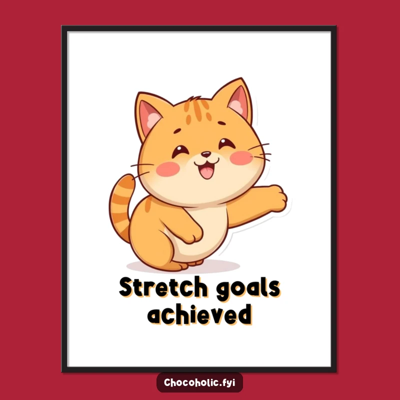 Funny Kawaii Caramel Cat Stretch Poster: Adorable Wall Art for Sweet, Cozy Spaces