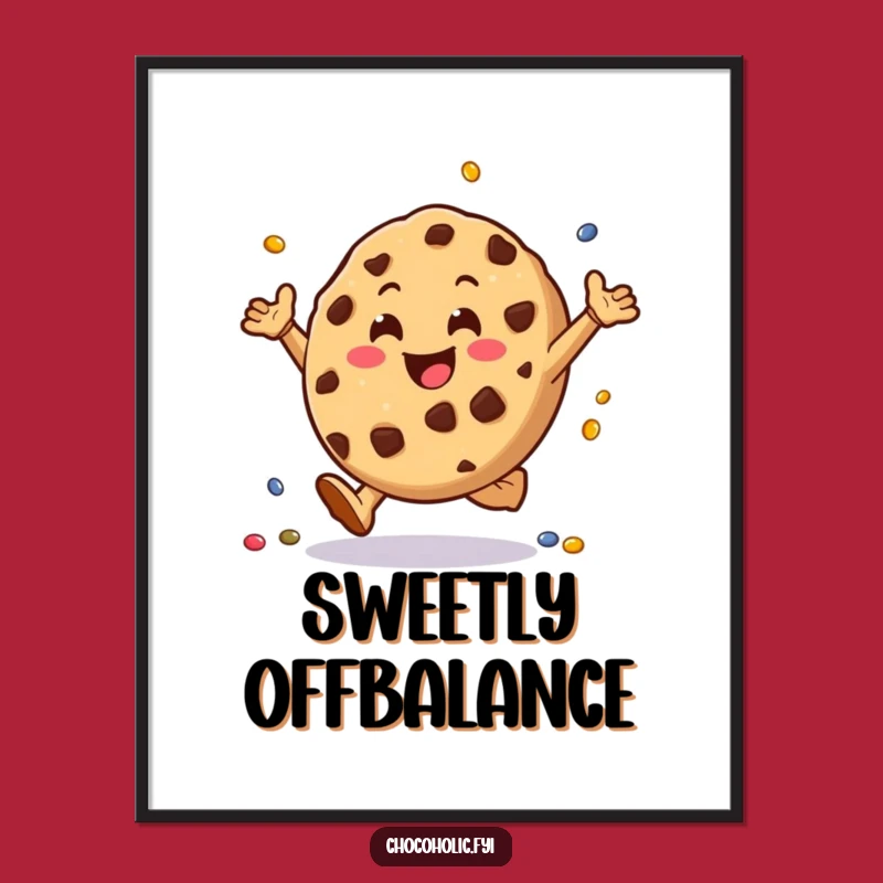 Funny Cookie Cartwheel Poster: Vibrant Candy Character Art for Instant Cheer!