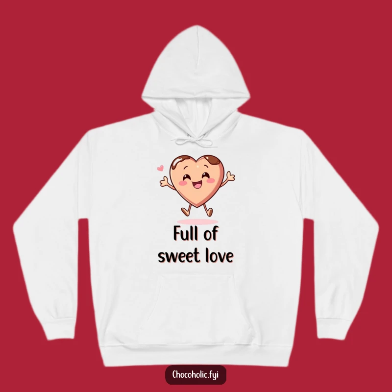 Funny Bouncing Chocolate Heart Hoodie for Cozy Joy