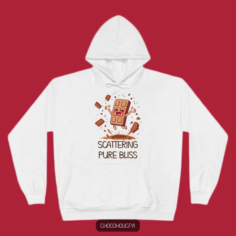 Funny Chocolate Bar Leaping Hoodie - Cozy Cocoa Sprinkle Sweatshirt