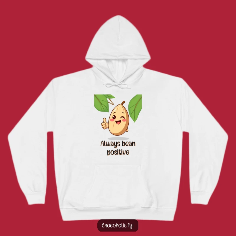 Funny Cocoa Bean Thumbs Up Hoodie, Cozy and Positive Sweatshirt for Bean Aficionados