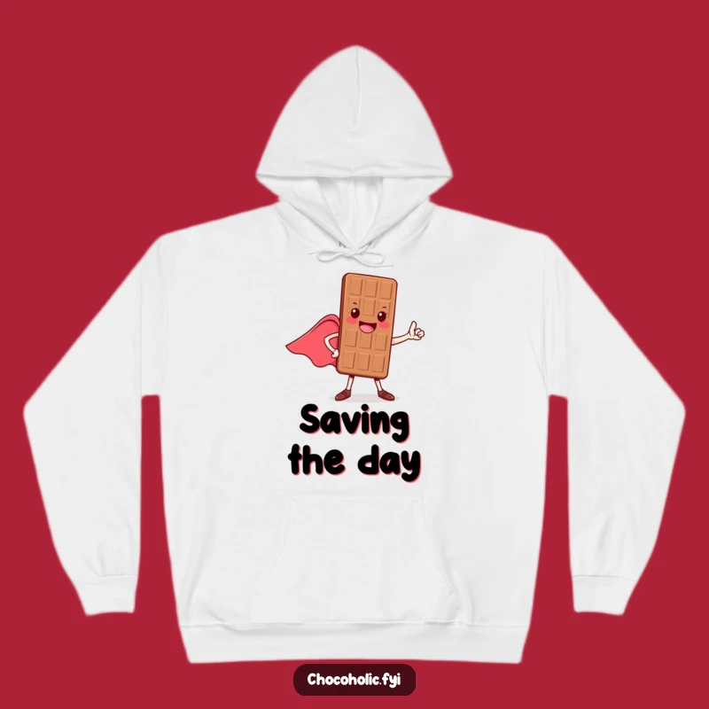 Funny Hero Chocolate Bar Hoodie - Cozy & Brave Design for Chilly Days