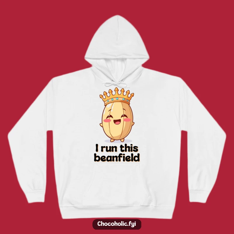 Funny Crowned Cocoa Bean Hoodie a Cozy Regal Gift Idea
