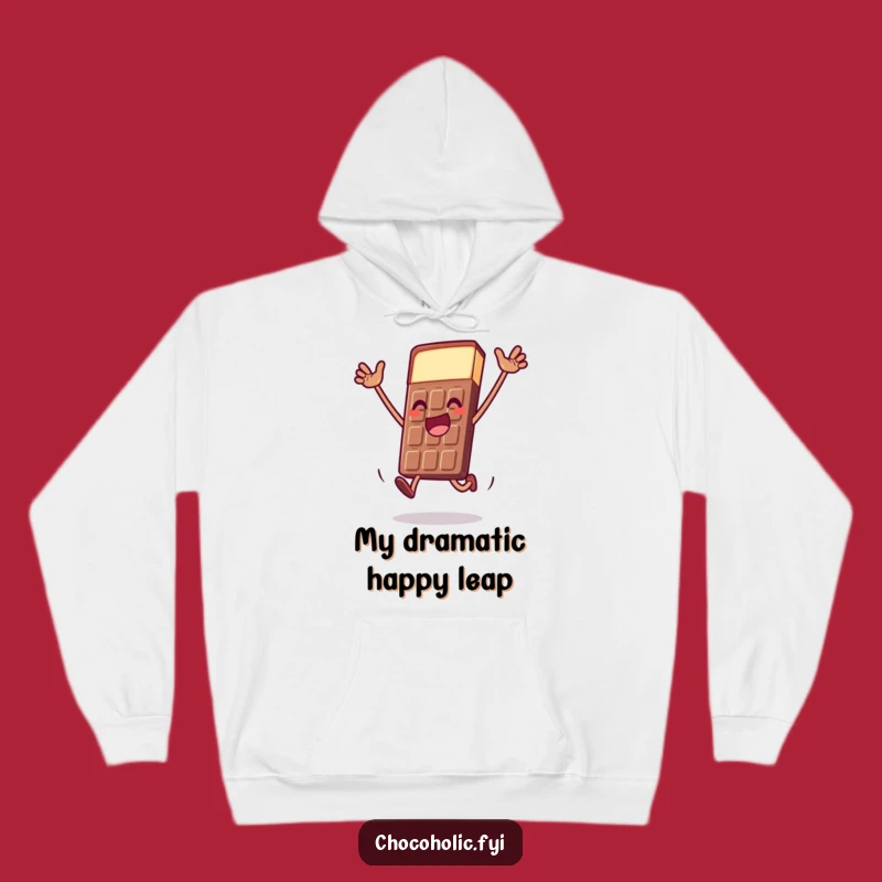 Funny Chocolate Bar Leap Hoodie: Cozy Up with this Dramatic Chocolate Character