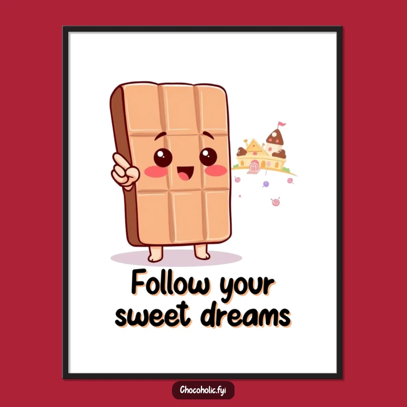 Funny Free Printable Wall Art: Chocolate Candy Land Dreamer! Quirky Downloadable Decor Gift