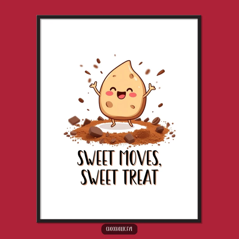 Free Printable Wall Art: Dancing Chocolate Chip, Fun Downloadable Decor for Sweet Spaces