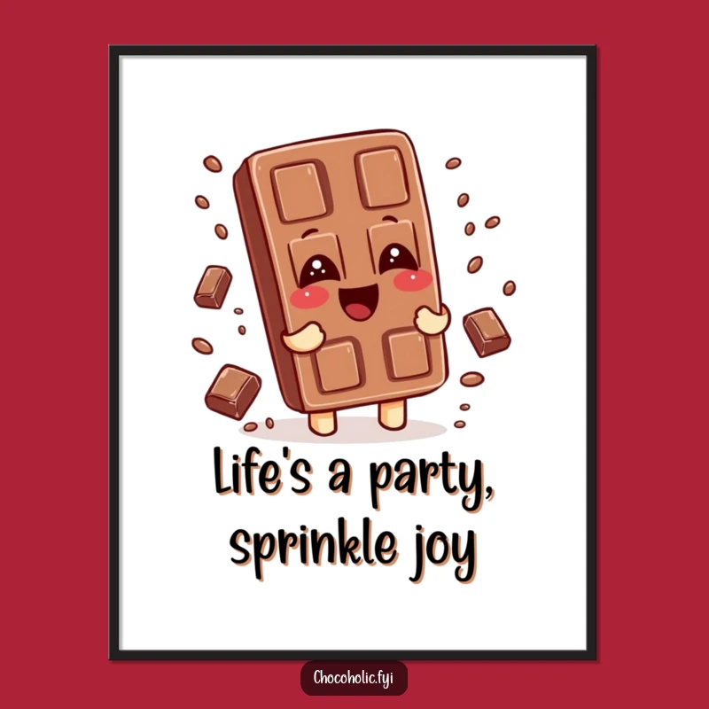 Free Printable Wall Art: Giggling Chocolate Bar, Whimsical Downloadable Decor for Happy Vibes