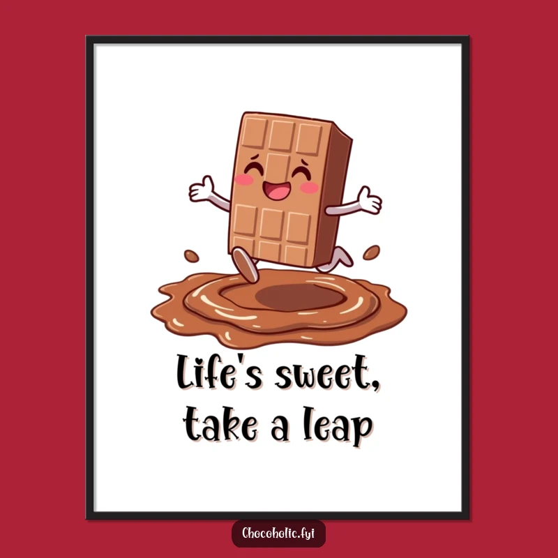 Free Printable Wall Art: Joyful Chocolate Leap, Funny Downloadable Decor and Gift