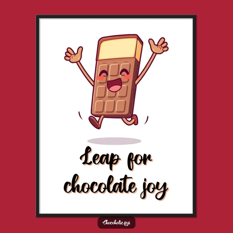 Funny Free Printable Wall Art: Chocolate Bar Leap - Awesome Downloadable Decor!
