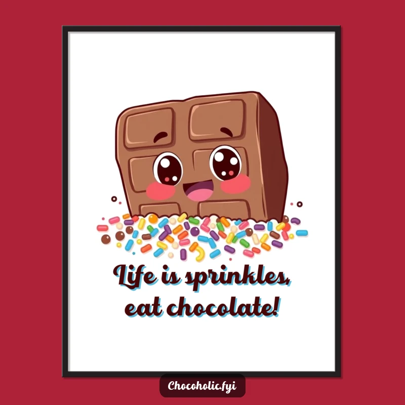 Funny Free Printable Wall Art: Chocolate Bar Sprinkle Dive - Downloadable Decor!
