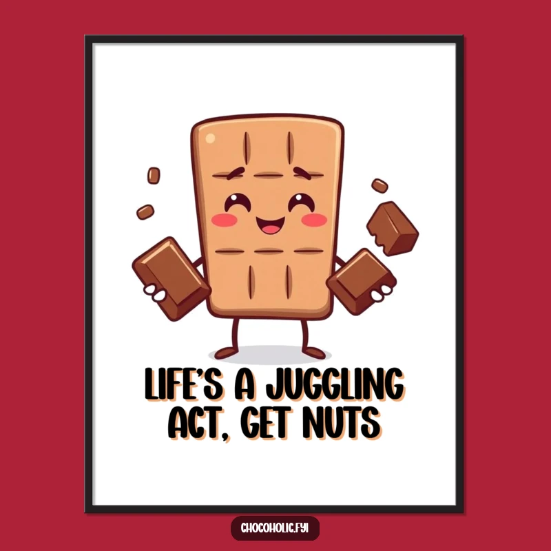 Funny Free Printable Wall Art Chocolate Juggling Downloadable Decor