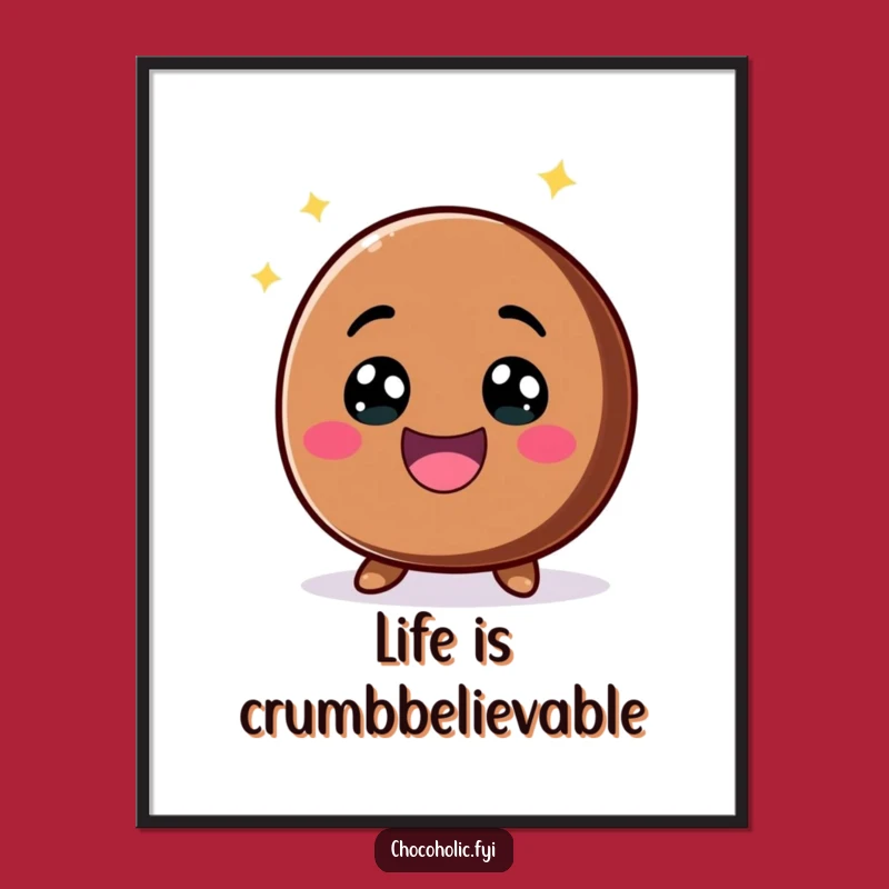 Funny Free Printable Wall Art: Excited Cookie, Sparkling Downloadable Decor