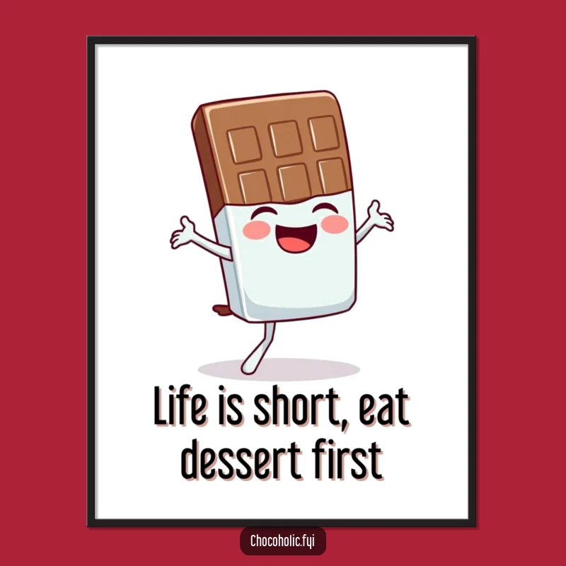 Funny Free Printable Wall Art: Giggling Chocolate Bar Yoga Pose Downloadable Art