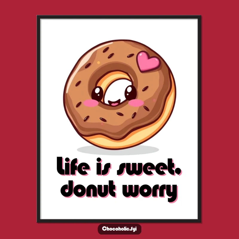 Happy Kawaii Donut: Free Printable Wall Art, Sweet Downloadable Decor
