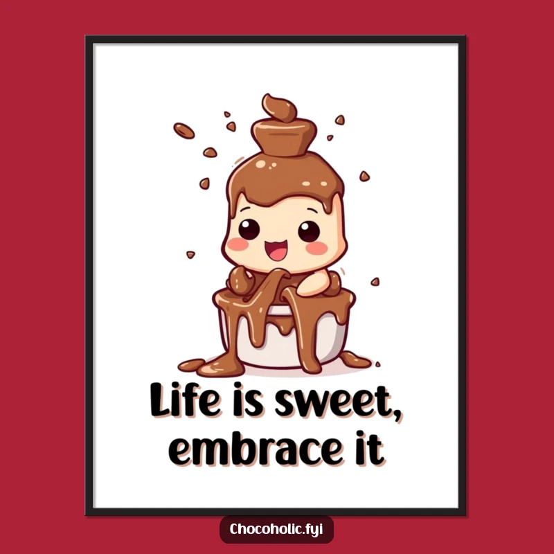 Funny Free Printable Wall Art: Chocolate Fountain Joy - Awesome Downloadable Decor!