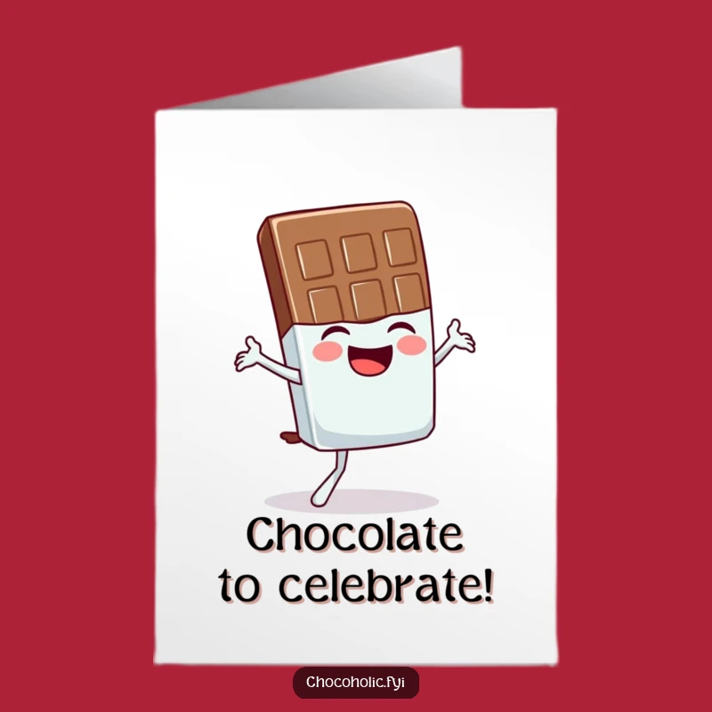 Funny Free Printable Birthday Card: Giggling Chocolate Bar Wobbly Yoga Downloadable Gift