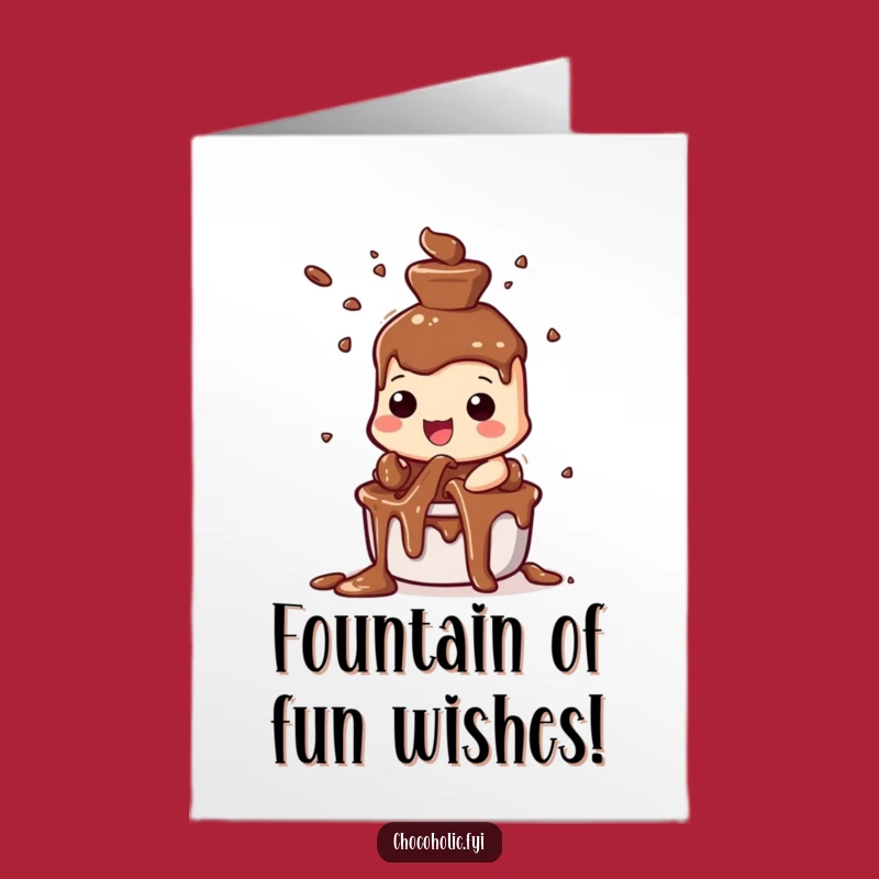 Free Printable Birthday Card: Chocolate Fountain Joy - Funny Downloadable Gift!
