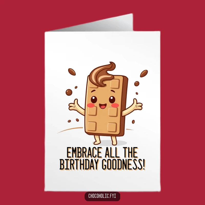 Free Printable Birthday Card: Cocoa Cloud Hugging Chocolate! Humorous Downloadable Gift Idea