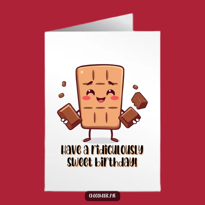 Free Printable Birthday Card Funny Chocolate Juggling Downloadable Gift