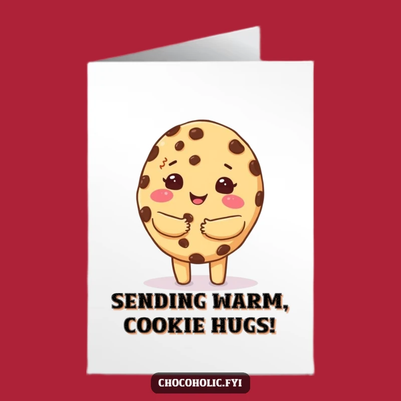 Free Printable Birthday Card: Hugging Kawaii Cookie, Warm Downloadable Gift