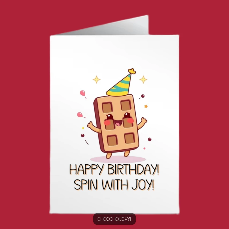Free Printable Birthday Card: Party Hat Chocolate Bar, Spinning Downloadable Gift