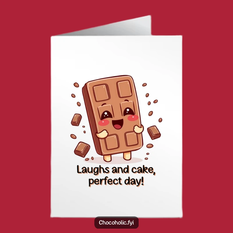 Free Printable Birthday Card: Giggling Chocolate Bar, Hilarious Downloadable Gift for Friends